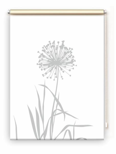 Rollo Allium 24 blanco lichtgrau, Rollo, Motivrollo, Rollo mit Druck, Fotorollo, bedrucktes Rollo, Fensterrollo,verdunkelndes Rollo, Sonnenschutz Rollo